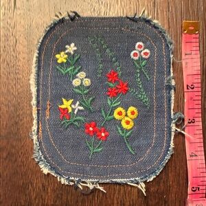 Vintage 1950’s Embroidered Floral Denim Patch